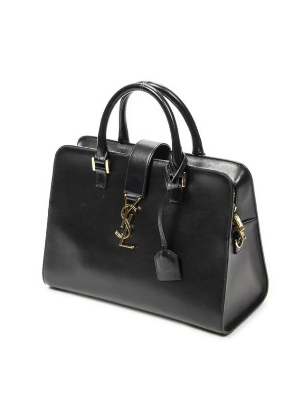 ★SOLD★ Saint Laurent Yves Small Monogram Cabas Black Small Scarf Skin Leather - Picture 2 of 10